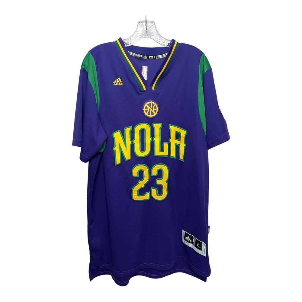 Adidas NBA Nola New Orleans Pelicans #23 Anthony Davis SEWN Swingman Jersey XLT